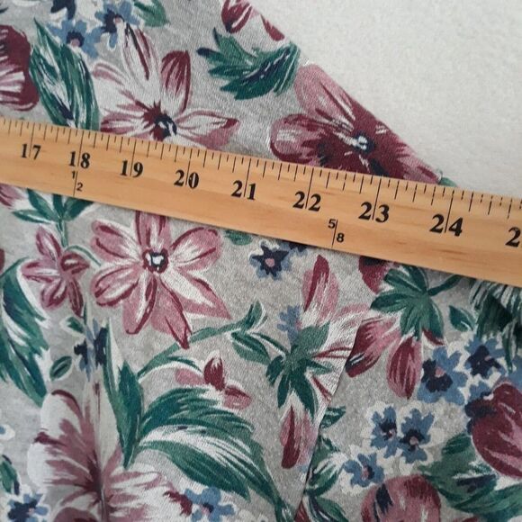 B I Gear Sport Shirt Top Womens 24W Gray Floral Long Sleeve - Picture 4 of 10